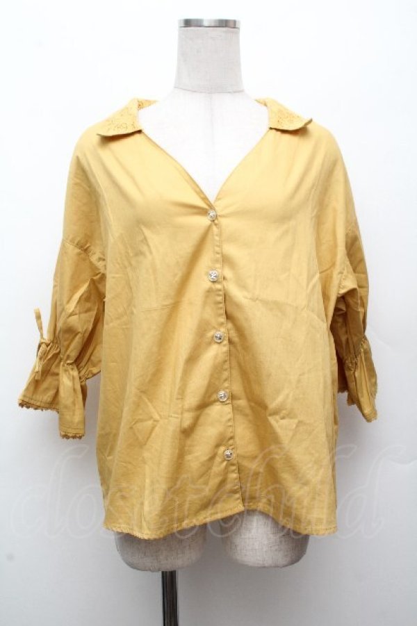 画像5: axes femme / コルセットベルト付シャツ  からし S-26-04-09-011-AX-BL-AS-ZS (5)