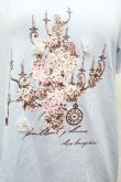 画像2: axes femme / フラワーモチーフTシャツ M サックス S-26-04-09-002-AX-TS-TE-ZS (2)
