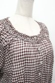 画像2: PINK HOUSE / ギンガムチェックチュニック  ブラウン S-26-04-09-016-LO-OP-AS-ZS (2)