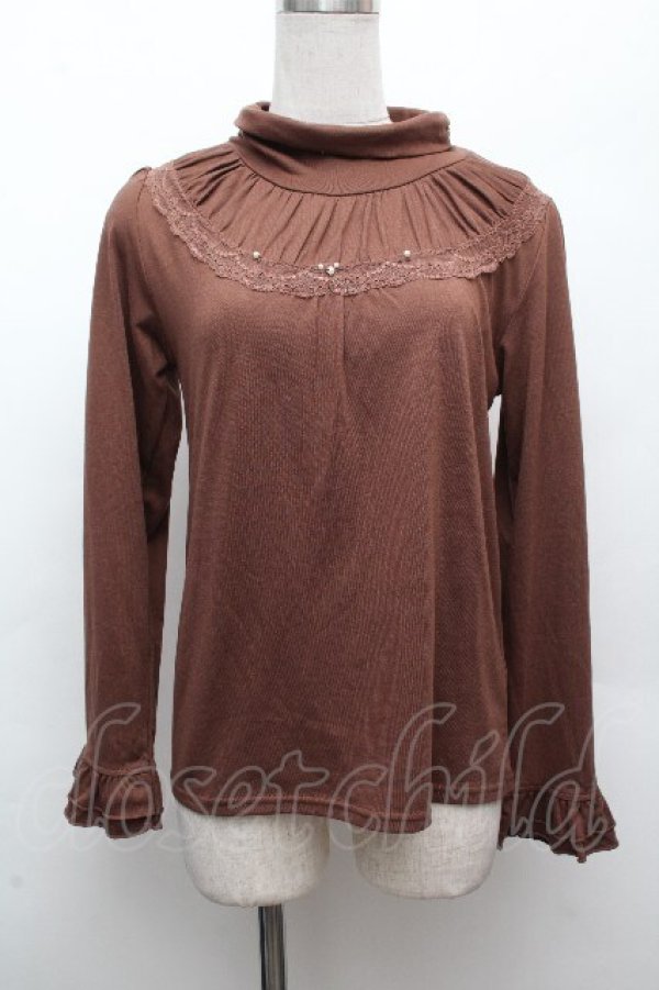 画像1: axes femme / ハイネックインナーカットソー  ブラウン S-26-04-09-017-AX-TO-AS-ZS (1)