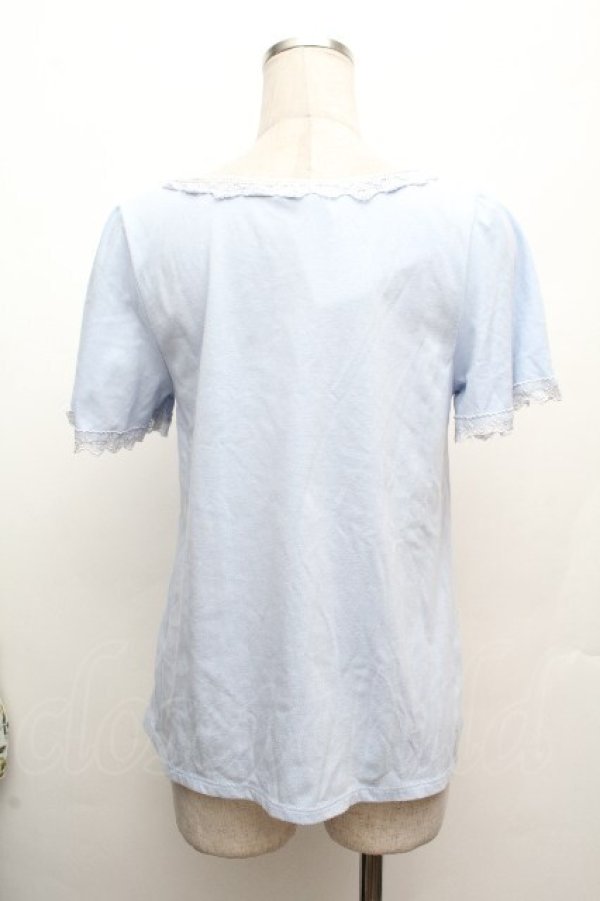 画像4: axes femme / フラワーモチーフTシャツ M サックス S-26-04-09-002-AX-TS-TE-ZS (4)