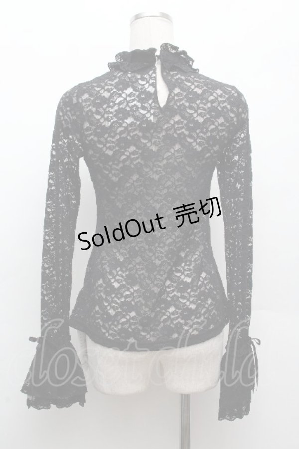 画像3: Moi-meme-Moitie / ローズフレアスリーブカットソー  黒 S-26-04-09-019-MO-TO-HR-ZS (3)