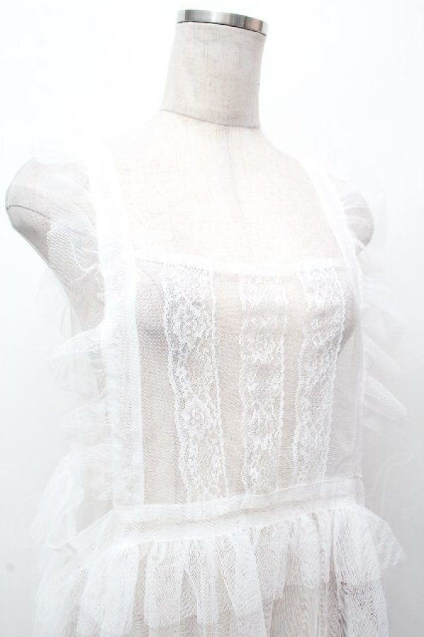 画像4: FLC / 星名桜子 hs チュールエプロンジャンスカ 3L 白 S-26-04-09-020-LO-OP-HR-ZS (4)