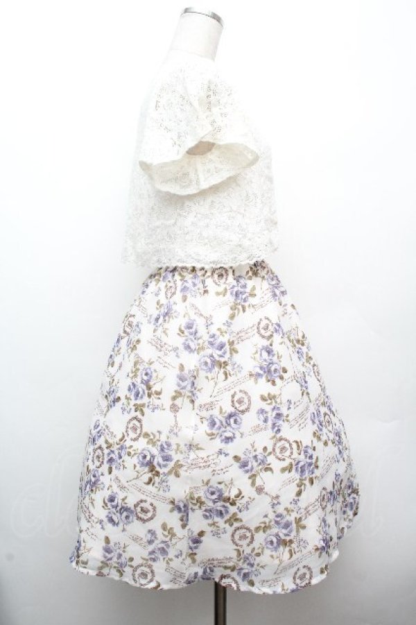 画像2: axes femme / フラワーptドッキングワンピース M キナリ S-26-04-09-022-AX-OP-TE-ZS (2)