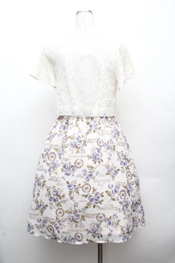 画像3: axes femme / フラワーptドッキングワンピース M キナリ S-26-04-09-022-AX-OP-TE-ZS (3)