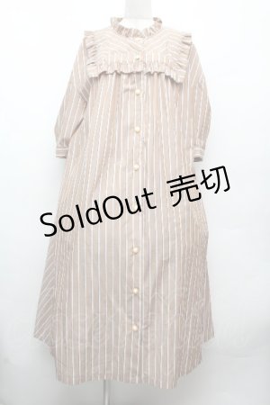 画像: Franche Lippee / ストライプワンピース 3L ベージュ S-26-04-09-023-LO-OP-AS-ZS