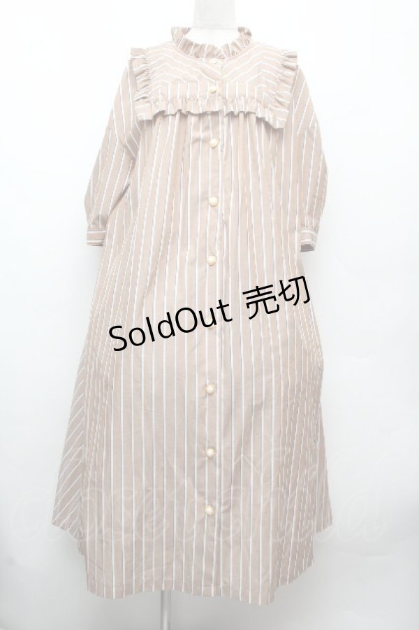 画像1: Franche Lippee / ストライプワンピース 3L ベージュ S-26-04-09-023-LO-OP-AS-ZS (1)