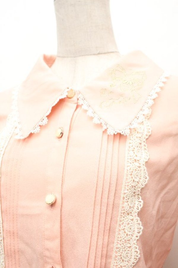 画像2: axes femme POETIQUE / 襟刺繍ブラウス M ピンク S-26-04-09-003-AX-BL-TE-ZS (2)