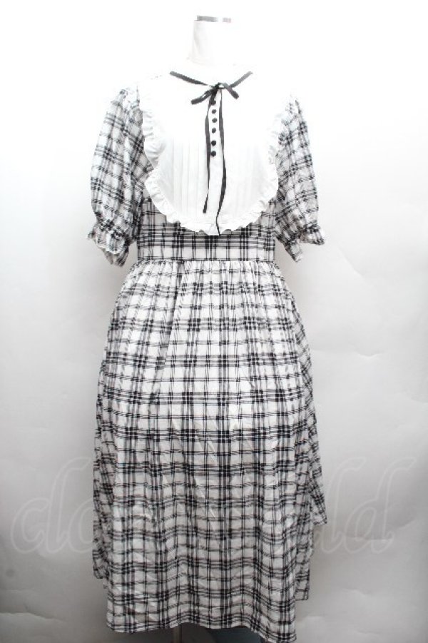 画像1: m petit by misako / チェックキリカエワンピース 3L 白ｘ黒 S-26-04-10-032-LO-OP-HR-ZS (1)