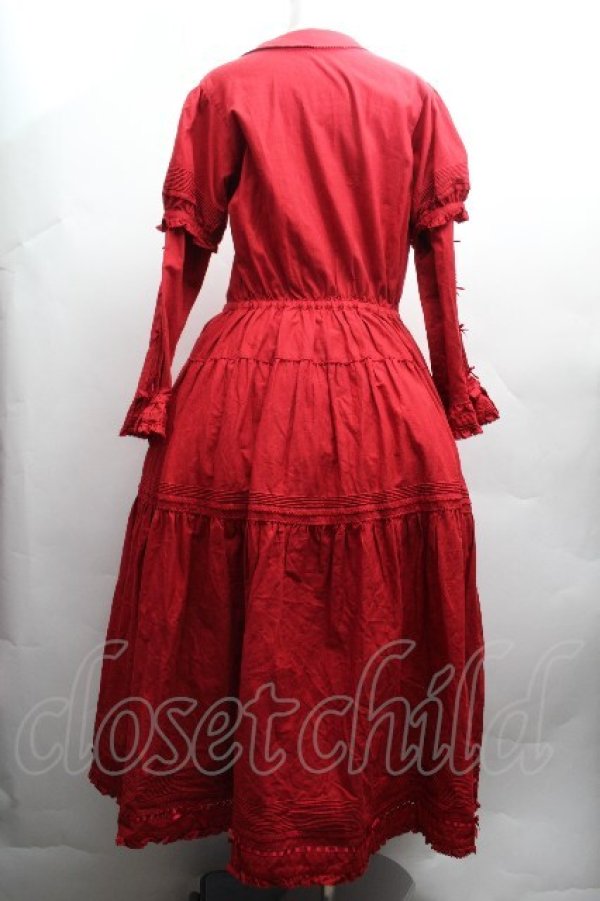 画像5: PINK HOUSE / パフロングスリーブワンピース  赤 S-26-04-10-033-LO-OP-HR-ZS (5)