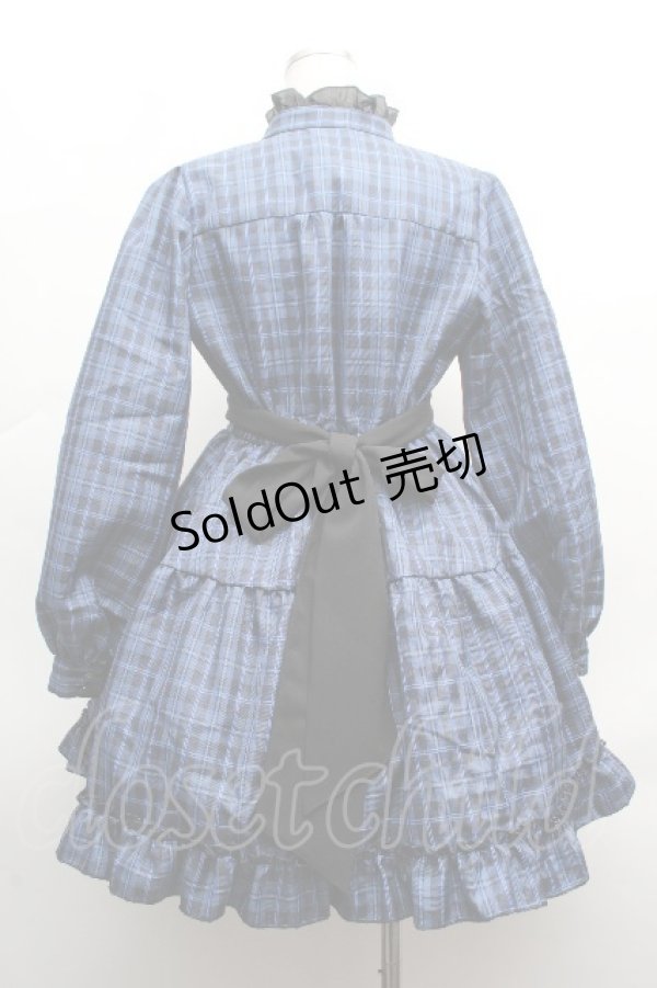 画像3: NIBBLE POISON / チェックフリルシャツワンピース  ブルー S-26-04-10-036-0-PA-HR-ZS (3)