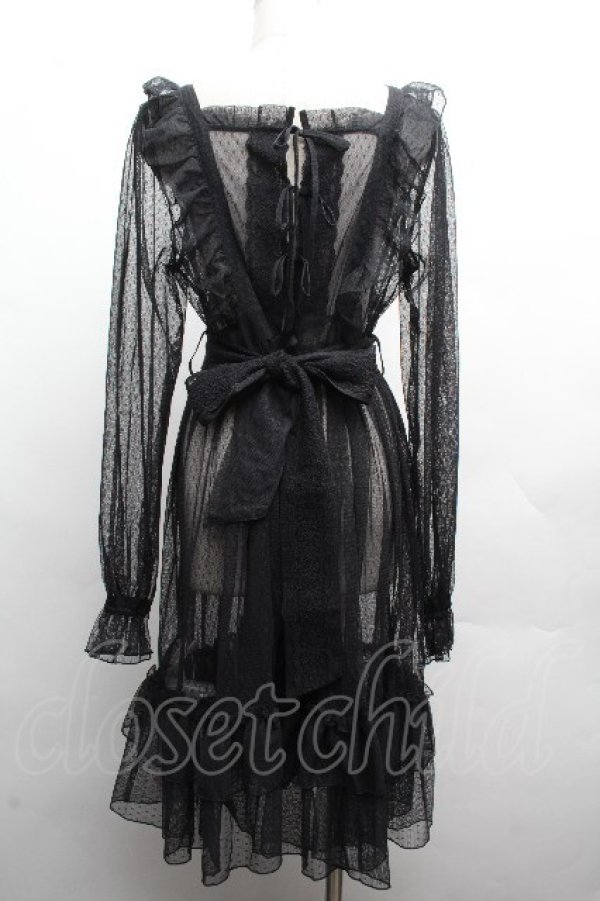 画像3: Chalmiere / ドットチュールガウン  黒 S-26-04-10-039-0-OP-HR-ZS (3)