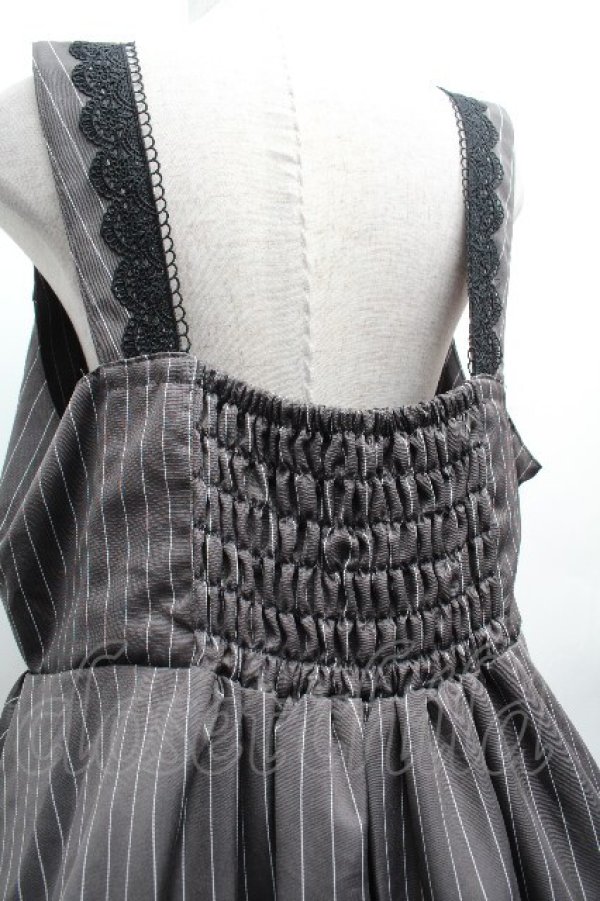 画像4: m petit by misako / TT*AOKストライプジャンパースカート 4L グレー S-26-04-10-044-LO-OP-HR-ZS (4)