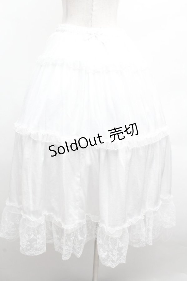 画像2: m petit by misako / サテンキリカエペチスカート L 白 S-26-04-10-049-LO-SK-HR-ZS (2)