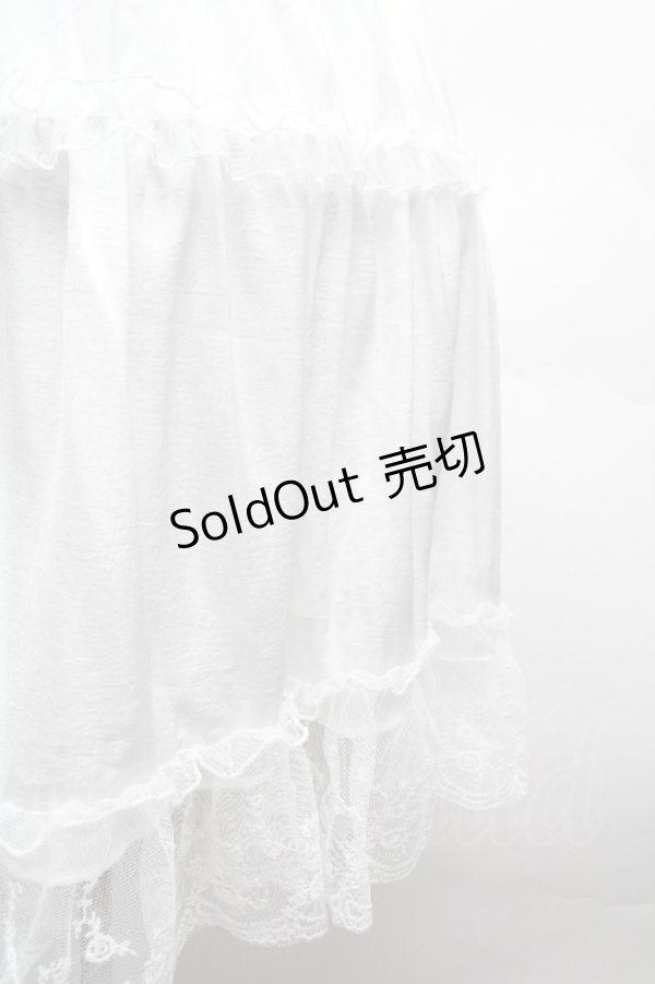 画像4: m petit by misako / サテンキリカエペチスカート L 白 S-26-04-10-049-LO-SK-HR-ZS (4)