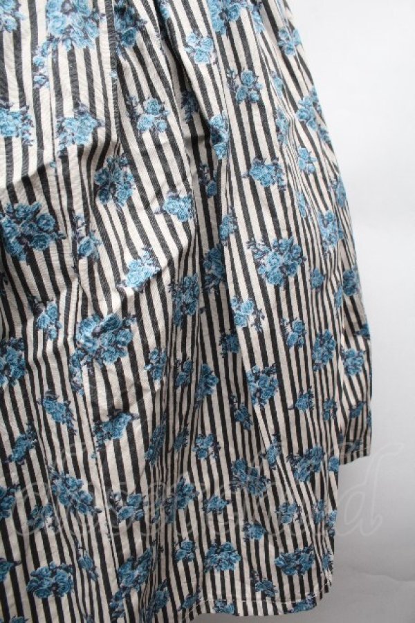 画像3: Physical Drop / ハンドメイドスカート【ストライプブーケ柄】  ブルー S-26-04-10-051-LO-SK-HR-ZS (3)