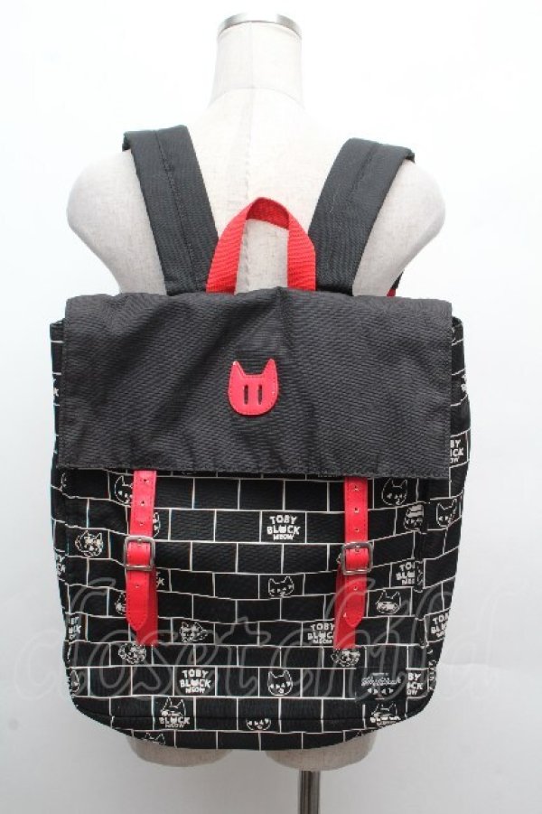 画像1: LOLITA / 猫柄リュック  黒 S-26-04-10-008-LO-BG-HR-ZS (1)