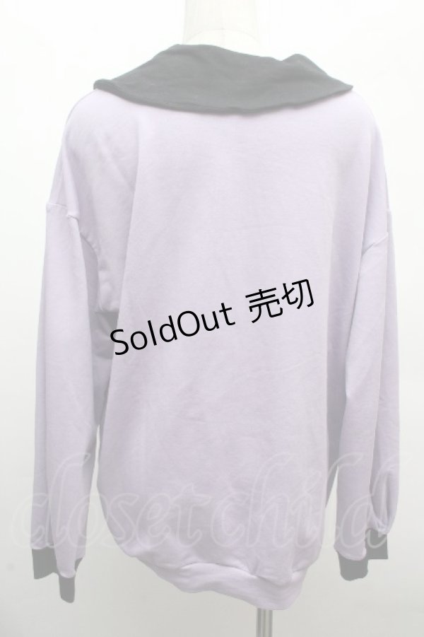 画像2: サンリオ / リボン襟クロミプリントプルオーバー  ラベンダーｘ黒 S-26-04-10-014-EL-TO-HR-ZS (2)