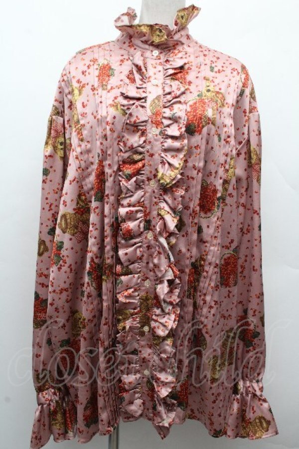 画像1: PINK HOUSEｘmikio sakabe / フリルブラウス  ピンク S-26-04-10-015-LO-BL-HR-ZS (1)