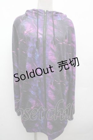 画像: NieR Clothing / プリントZIPパーカー  紫 S-26-04-10-018-PU-TO-HR-ZS