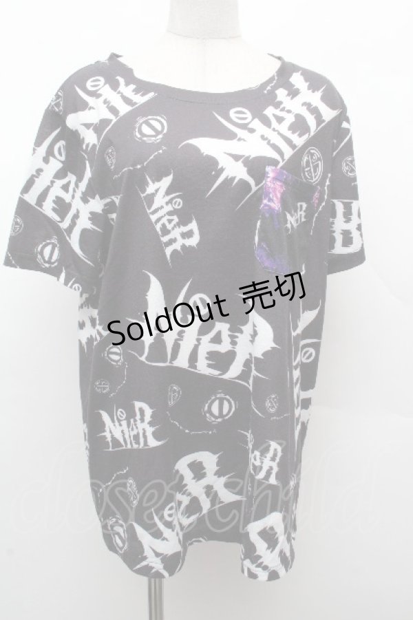 画像1: NieR Clothing / プリント半袖Tシャツ  黒 S-26-04-10-019-PU-TO-HR-ZS (1)