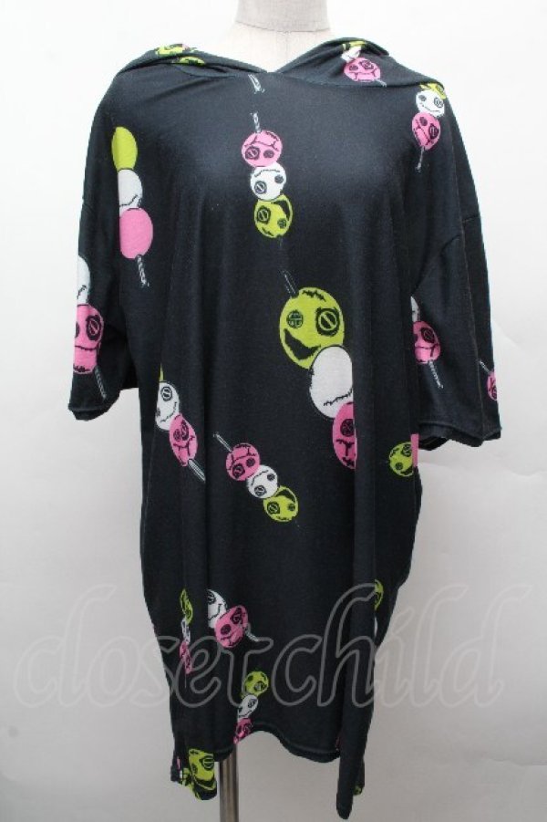 画像1: NieR Clothing / フードプリントプルオーバー  黒 S-26-04-10-020-PU-TO-HR-ZS (1)