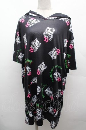 画像: NieR Clothing / 転写フードプルオーバー  黒 S-26-04-10-022-PU-TO-HR-ZS