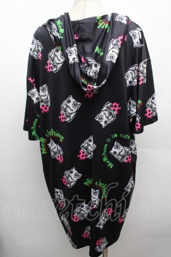 画像2: NieR Clothing / 転写フードプルオーバー  黒 S-26-04-10-022-PU-TO-HR-ZS (2)