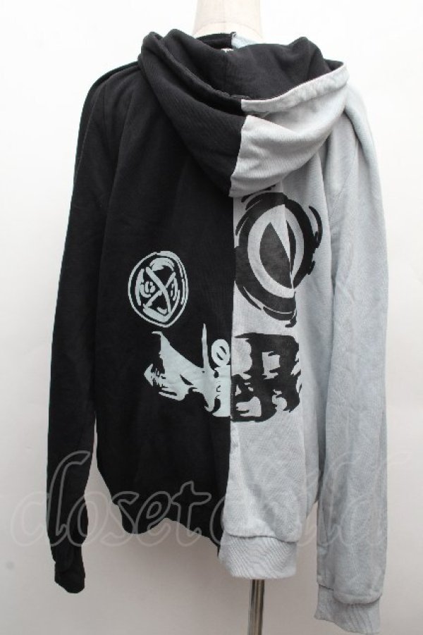 画像2: NieR Clothing / バイカラーZIPパーカー  黒ｘサックス S-26-04-10-024-PU-TO-HR-ZS (2)