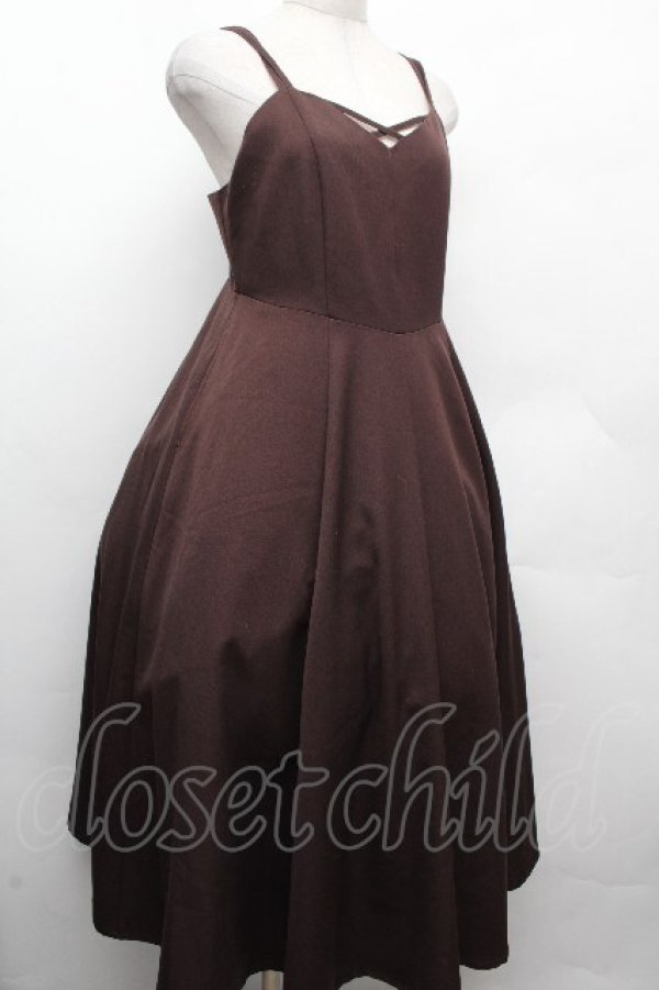 画像3: an another angelus / フロントクロスラインワークキャミワンピース F ブラウン S-26-04-10-027-CA-OP-TE-ZS (3)