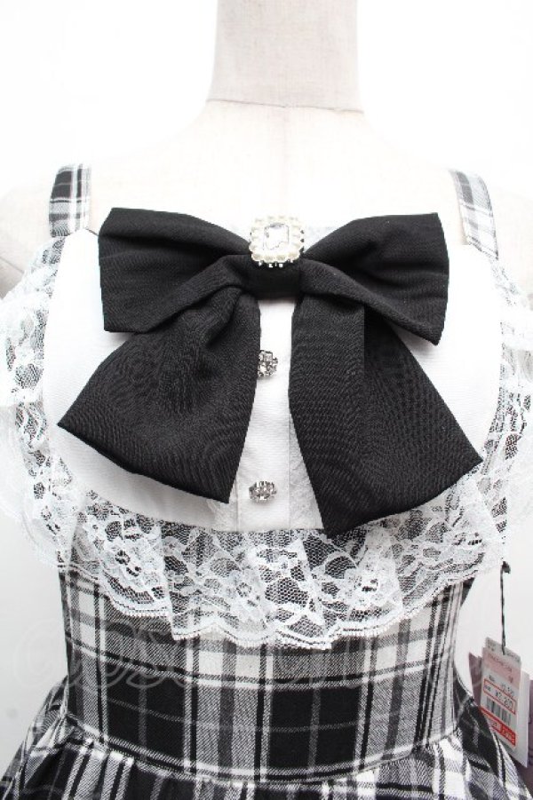 画像4: Lovely Tency / TT*ALS*リボンジャンパースカート LL 黒ｘ白 S-26-04-10-029-GO-OP-HR-ZS (4)