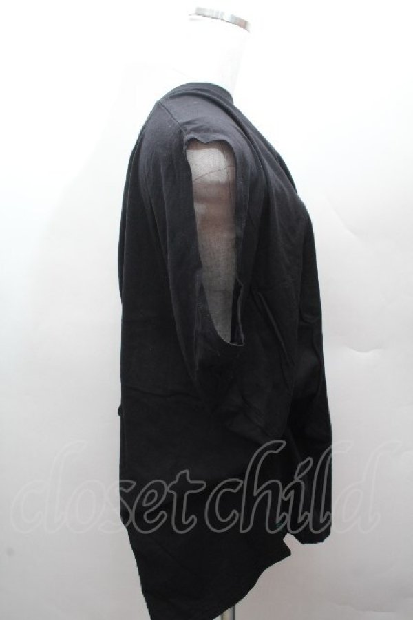 画像5: MINT NeKO / プリントカットソー  黒ｘゴールド S-26-04-12-034-HN-TO-AS-ZS (5)