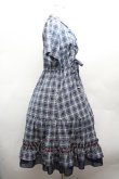 画像3: axes femme / リボンｘチェック柄ワンピース  ブルー S-26-04-12-038-AX-OP-HR-ZS (3)