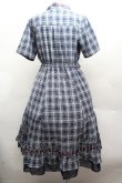 画像4: axes femme / リボンｘチェック柄ワンピース  ブルー S-26-04-12-038-AX-OP-HR-ZS (4)
