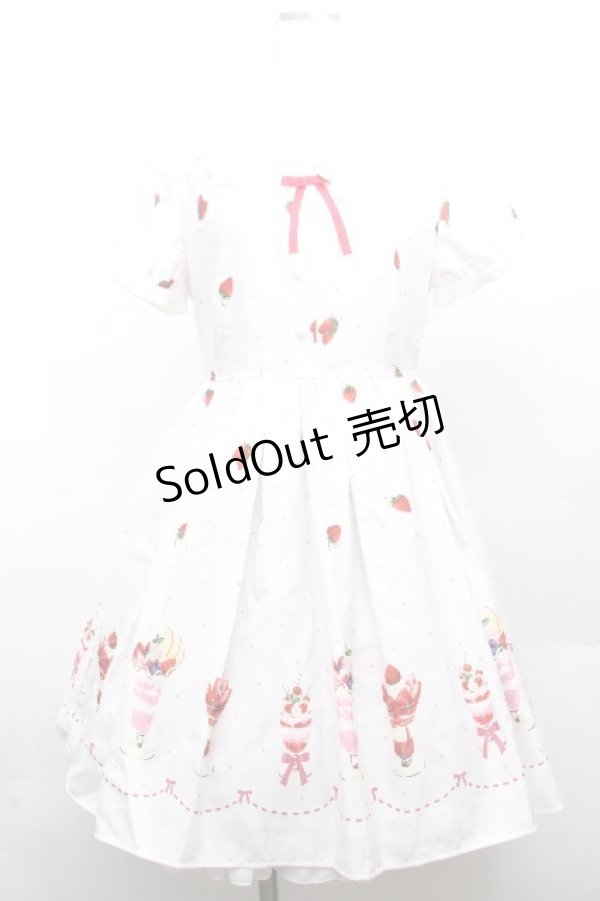 画像1: Ank Rouge / ストロベリーパフェ柄ワンピース  ピンク S-26-04-12-039-CA-OP-HR-ZS (1)