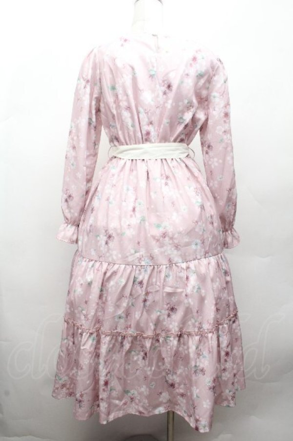 画像4: axes femme / 桜柄ティアードワンピース  ピンク S-26-04-12-043-AX-OP-AS-ZS (4)