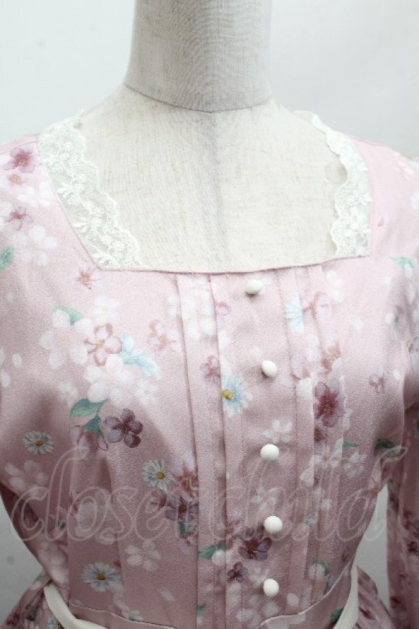 画像5: axes femme / 桜柄ティアードワンピース  ピンク S-26-04-12-043-AX-OP-AS-ZS (5)