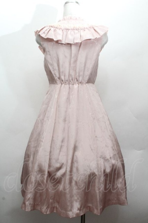 画像3: BPN / リボンプリントサテンワンピース  ピンク S-26-04-12-047-GO-AC-HR-ZS (3)