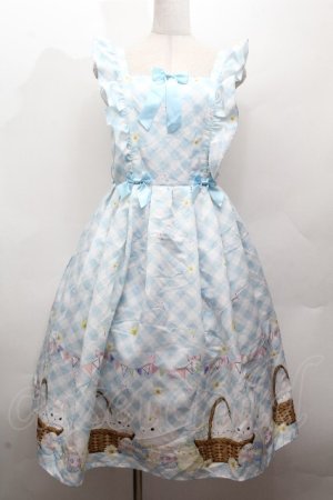 画像: axes femme kawaii / イースター柄ジャンスカ  サックス S-26-04-12-048-AX-OP-HR-ZS