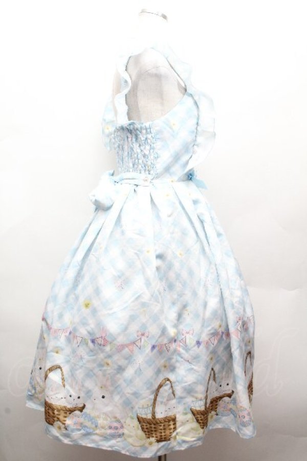 画像2: axes femme kawaii / イースター柄ジャンスカ  サックス S-26-04-12-048-AX-OP-HR-ZS (2)