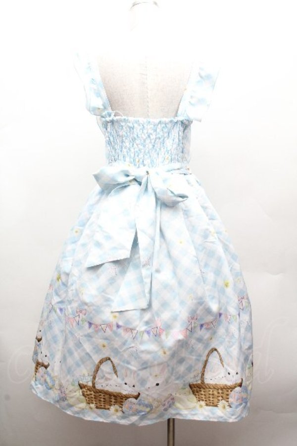 画像3: axes femme kawaii / イースター柄ジャンスカ  サックス S-26-04-12-048-AX-OP-HR-ZS (3)