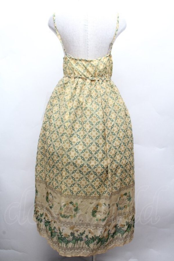 画像4: axes femme / たんぽぽ柄ロングキャミワンピース  イエロー S-26-04-12-049-AX-TO-AS-ZS (4)