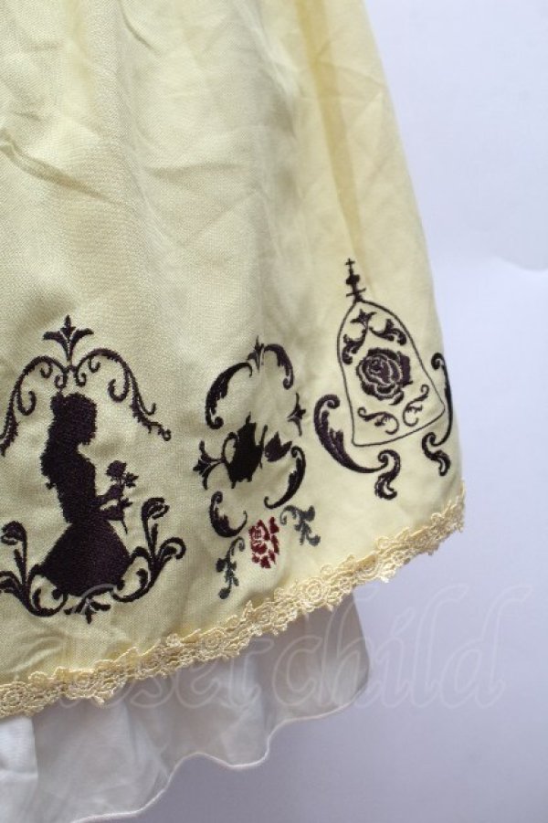 画像2: axes femme / クラシックローズ刺繍スカート  イエロー S-26-04-12-055-AX-SK-HR-ZS (2)