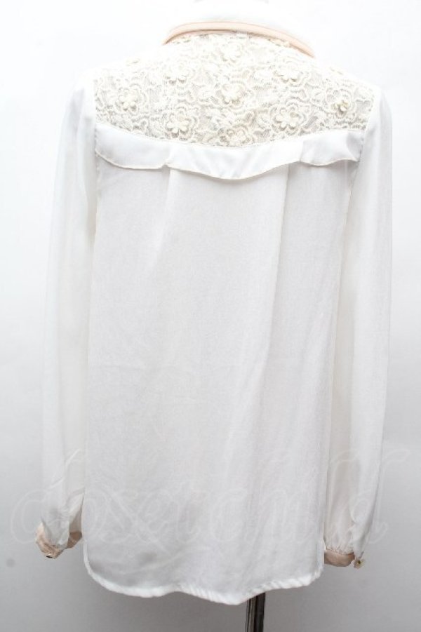 画像2: LIZ LISA / レース切替シフォンブラウス  白 S-26-04-12-011-LO-BL-HR-ZS (2)