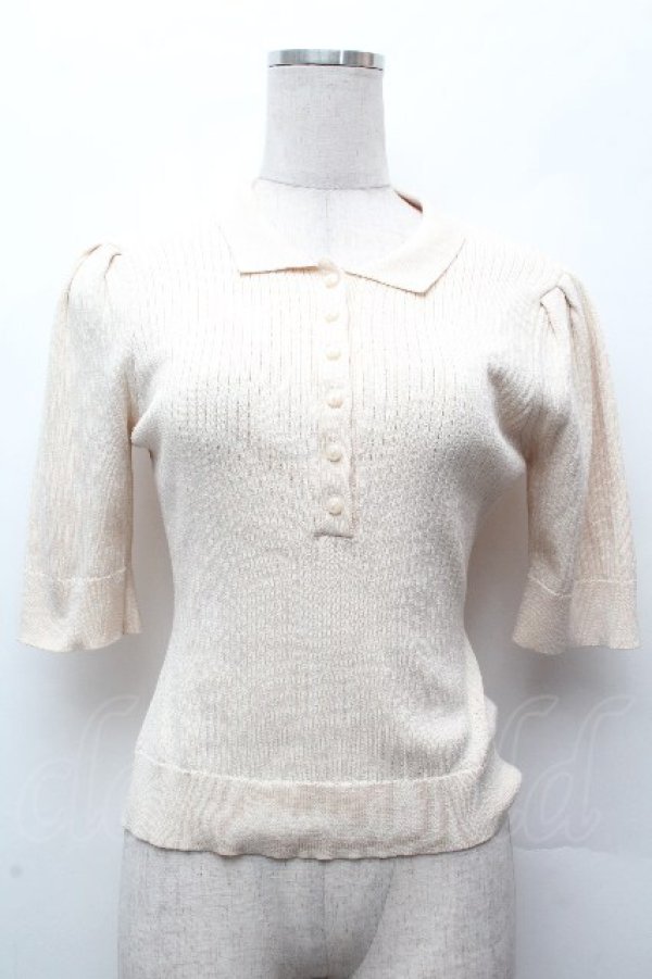 画像1: an another angelus / スモールカラーニットポロ  オフ S-26-04-12-019-CA-TO-AS-ZS (1)