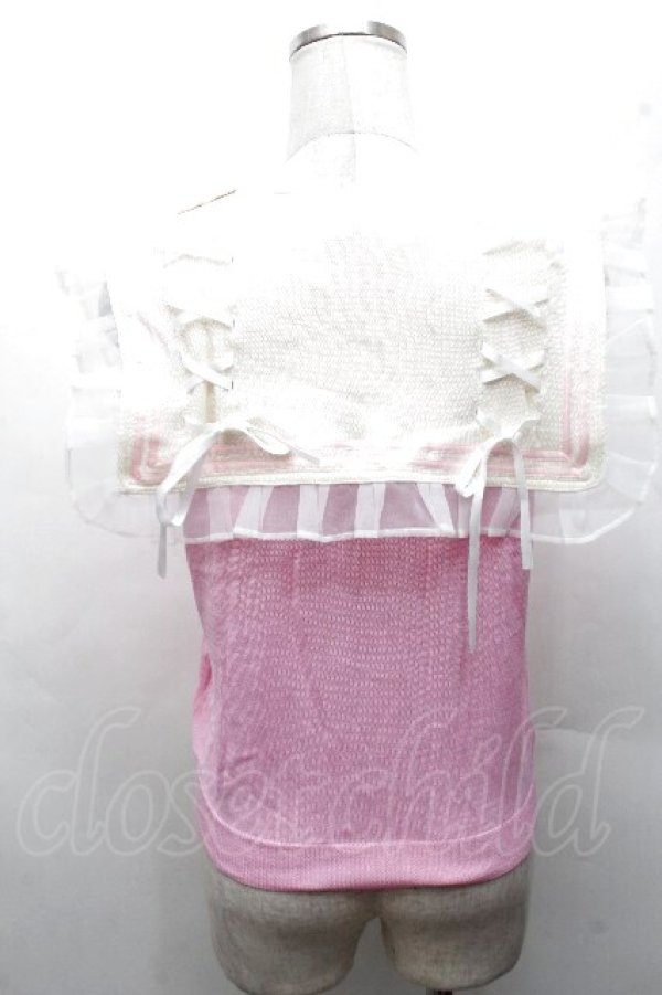 画像2: Swankiss / セーラー襟ノースリーブカットソー  ピンク S-26-04-12-023-CA-BL-HR-ZS (2)