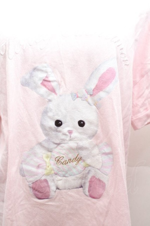 画像2: Honey Cinnamon / うさぎプリント半袖カットソー  ピンク S-26-04-12-025-LO-TO-HR-ZS (2)