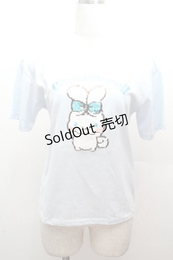 画像1: サンリオ / スパンコールシナモロールTシャツ  サックス S-26-04-12-028-EL-TS-HR-ZS (1)