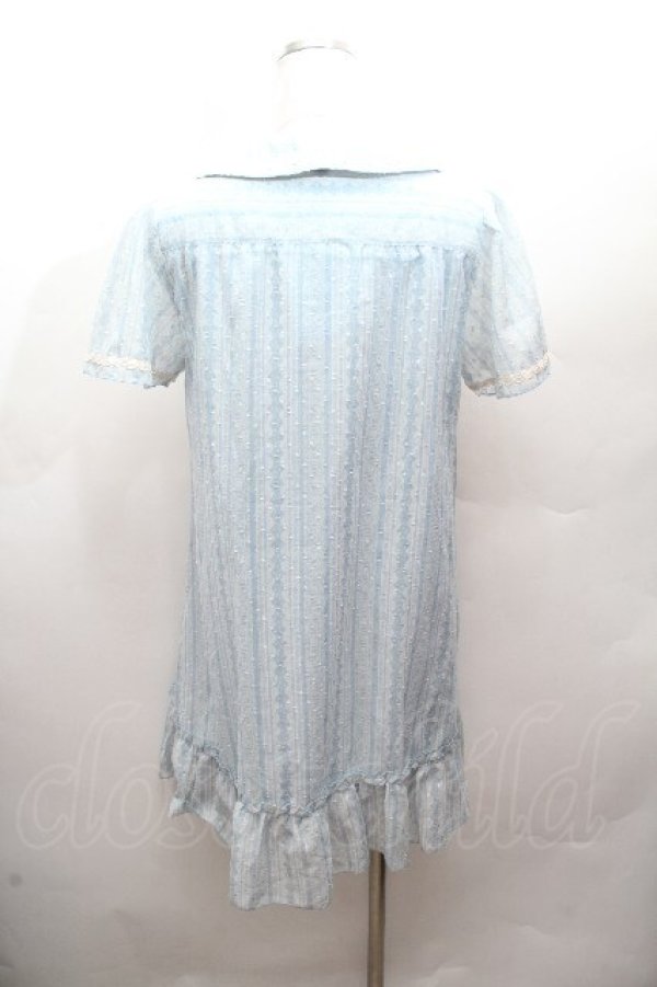 画像3: axes femme / プリントシフォンシャツワンピース  サックス S-26-04-12-029-AX-TS-HR-ZS (3)