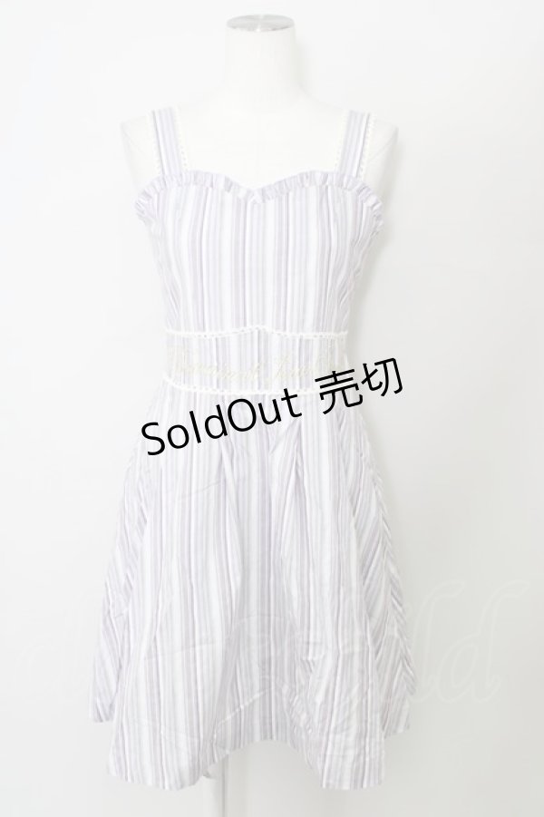 画像1: 【SALE】axes femme POETIQUE / ストライプジャンパースカート  ラベンダー T-23-11-30-048-AX-OP-IG-ZT304 (1)